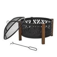 Outsunny 78cm 2-In-1 Outdoor Fire Pit & Firewood BBQ Garden Cooker Heater
