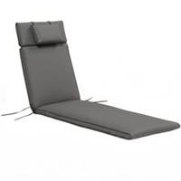 Outsunny Garden Sun Lounger Cushion ONLY, Recliner Pad with Pillow Grey