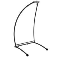 Outsunny Hammock Chair Stand with Metal Frame Hammock, Black, Refurbished