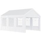 Outsunny 6m Garden Gazebo Portable Carport Shelter w/ Removable Sidewalls&Doors