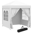 Outsunny 2mx2m Pop Up Gazebo Party Tent Canopy Marquee with Storage Bag White