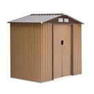 Outsunny 7 x 4ft Garden Shed Storage with Foundation Kit and Vents, Yellow