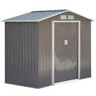 Outsunny 7 x 4ft Garden Shed Storage with Foundation Kit and Vents, Grey
