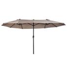 Outsunny 4.6M Garden Patio Umbrella Canopy Parasol Sun Shade w/o Base Tan