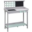 HOMCOM Outdoor Potting Table Bench Workstation with Wood Planting Shelves