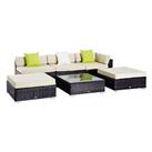 Outsunny 6 Pieces Rattan Furniture Set Conservatory Sofa Deluxe Wicker Garden