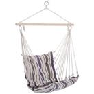 Outsunny Outdoor Hammock Cushioned Chair Patio Swing Seat Wooden Brown Garden