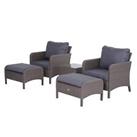 Outsunny 5 Pieces Outdoor Patio Furniture Set Wicker Conversation Set Dark Grey