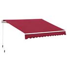 Outsunny 3.5x2.5m Manual Awning Window Door Sun Weather Shade w/ Handle Red