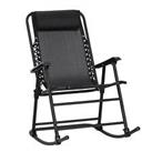 Outsunny Folding Rocking Chair Outdoor Portable Zero Gravity Chair Black