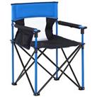 Outsunny Outdoor Folding Fishing Camping Chair w/Cup Holder,Pocket,Backrest Blue