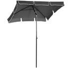 Outsunny Aluminium Sun Umbrella Parasol Patio Rectangular 2M x 1.3M Grey