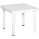 Outsunny Garden End Table Outdoor Square Accent Coffee Table for Drink Snack