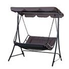 Outsunny 2 Seater Canopy Swing Chair Garden Hammock Bench Outdoor Lounger Grey