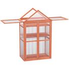 Outsunny 80x47x138cm Wood Cold Frame Greenhouse for Plants PC Board Orange