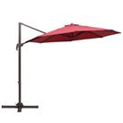 Outsunny Outdoor Market Patio Umbrella with Crank, Tilt, and 8 Ribs Wine Red