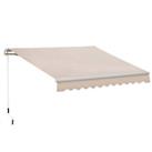Outsunny 4x2.5m Manual Awning Window Door Sun Weather Shade w/ Handle Beige