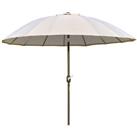 Outsunny 2.5m Round Curved Adjustable Parasol Outdoor Metal Pole Off-White