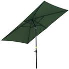 Outsunny 2 x 3(m) Garden Parasol Rectangular Market Umbrella w/ Crank Green