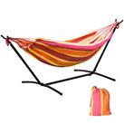 Outsunny 298 x 117cm Hammock with Metal Stand Carrying Bag 120kg Red Stripe