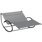 Outsunny Hammock Chair Sun Bed Rock Seat w/ Metal Texteline W/ Pillow Grey