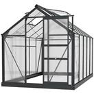 Outsunny 6x10ft Walk-In Polycarbonate Greenhouse Plant Grow Galvanized Aluminium
