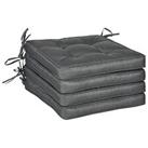 Outsunny 42 x 42cm Replacement Garden Seat Cushion Pad with Ties, Grey
