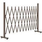 Outsunny Aluminum Alloy Movable Fence Foldable Garden Screen Panel, Dark Brown