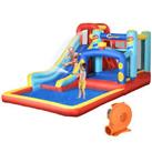 Outsunny 4 in 1 Kids Bouncy Castle W/ Slide Pool Trampoline Climbing Wall Blower