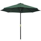 Outsunny Outdoor Market Table 3(m) Parasol Umbrella Sun Shade with 8 Ribs, Green
