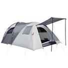 Outsunny 4-5 Man Outdoor Tunnel Tent, Two Room Camping Tent w/ Portable Mat