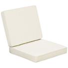 Outsunny Outdoor Seat and Back Cushion Set Replacement Cushions, Cream White