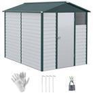 Outsunny 9'x6' Galvanised Metal Garden Shed Tool Storage Shed for Patio Green