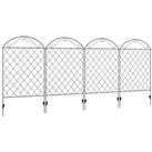 Outsunny 4PCs Decorative Garden Fencing 43in x 11.5ft Metal Border Refurbished