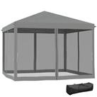 Outsunny Heavy Duty Pop Up Gazebo with Removable Sidewall Netting Refurbished