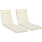 Outsunny Set of 2 Lounger Cushions Deep Seat Patio Cushions w/ Ties
