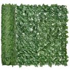 Outsunny Artificial Leaf Hedge Panel Garden Fence Privacy Screen Refurbished