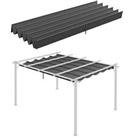 Outsunny Pergola Shade Cover Replacement Canopy for 4 x 3(m) Pergola, Grey