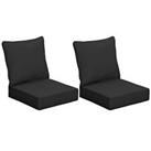 Outsunny 4 Pcs Outdoor Seat and Back Cushion Set, Seating Chair Cushion, Black