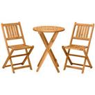 Outsunny Folding Patio Bistro Set of 3 Dining Table Set with 2 Foldable Chairs