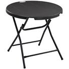 Outsunny Round Garden Dining Table for 4, Foldable Outdoor Table for Garden