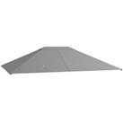 Outsunny 3 x 4m Gazebo Canopy Replacement Gazebo Roof Cover, Light Grey