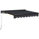 Outsunny 2.5 x 2m Electric Awning with LED Light, Sun Canopies for Patio