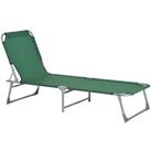 Outsunny Camping Cot Picnic Sun Lounger Portable Folding Chair Patio Refurbished