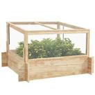 Outsunny Outdoor Raised Garden Bed with Cold Frame Greenhouse and Openable Top