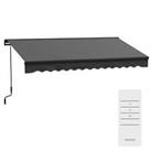 Outsunny 3.5 x 2.5m Electric Retractable Awning, Aluminium Frame, Dark Grey