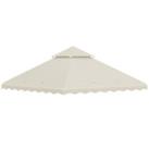 Outsunny 3m x 3m Gazebo Canopy Replacement Cover, 2-Tier Gazebo Roof, Cream