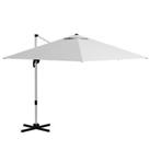Outsunny 3 x 3(m) Cantilever Roma Parasol Garden Umbrella with Cross Base White
