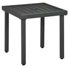 Outsunny Garden Side Table Coffee Table with Umbrella Hole for Patio Balcony