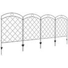 Outsunny 4PCs Decorative Garden Fencing 43in x 11.4ft Steel Border Refurbished